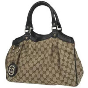 Gucci GG Sukey 2way Shoulder Bag canvas brown black